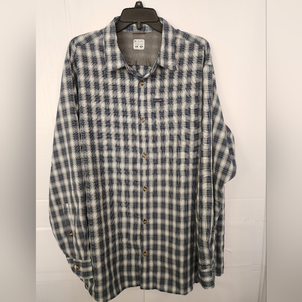 Columbia Mens Long Sleeve‎ botton down shirt omni shield sz X-Large pre-owned